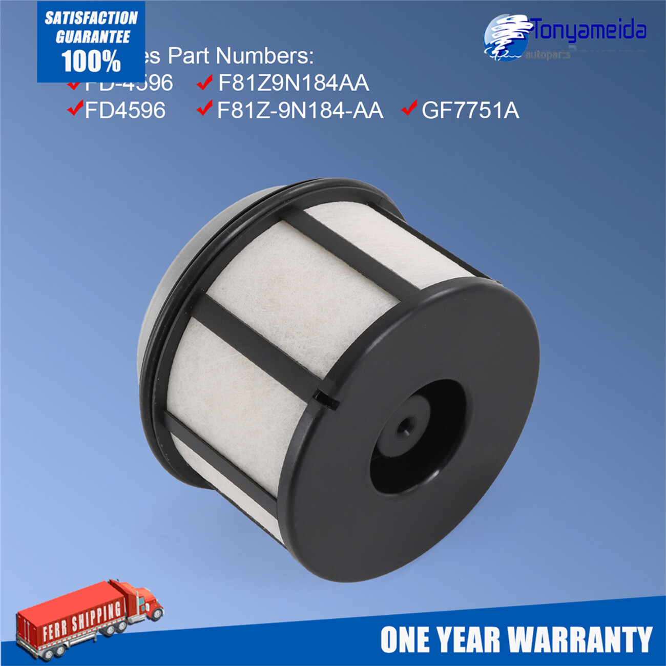 Fuel Filter Element Service Kit For Ford F & E Power Stroke Diesel 7.3L 3 Pcs