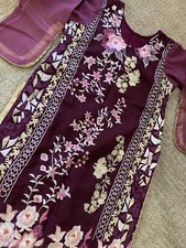 pakistani indian kurta Embroidery purple