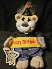 1999 Happy Birthday Bubba 8" Plush Bear Rubber Face W/Tags