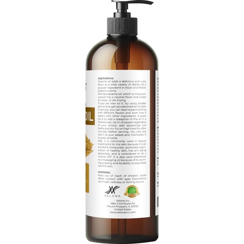SESAME SEED OIL 2 Fl Oz - 1 Gal REFINED NATURAL CARRIER EXPELLER PRESSED VIRGIN - Picture 31 of 47