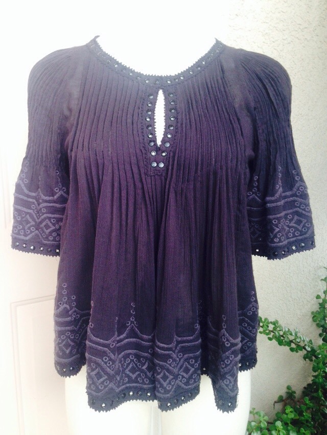 ISABEL MARANT Alexia Embroidered Blouse/Top Size FR38 Black SUPER RARE! image 2
