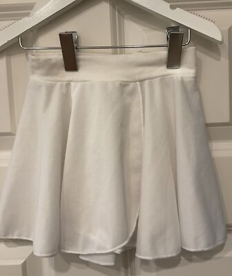 Motionwear Child Small Mock Wrap Pull-On Ballet Dance Skirt White 4-6