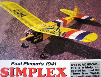 SUPER SIMPLEX PLAN + CONSTRUCTION ARTICLES for OT FF or RC Model Airplanes 