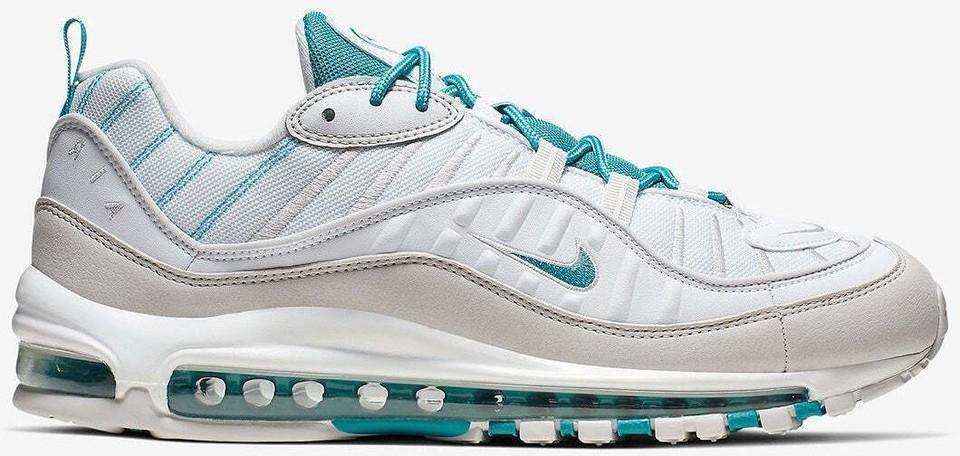 air max 98 white teal nebula university gold