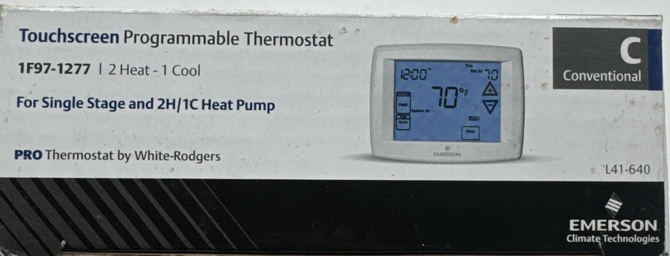 White-Rodgers 01F97 1277 Touchscreen 2H/1C Thermostats, 7, 5-1-1 Conventional - Image 3 of 3