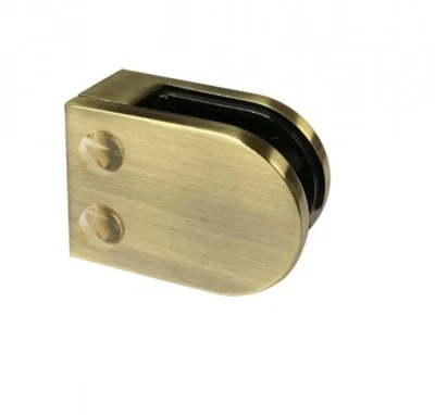 MSJ GLASS BALUSTRADING DIRECT 4 x Antique Brass Glass Balustrade Clamp - 10mm / Flat Backed