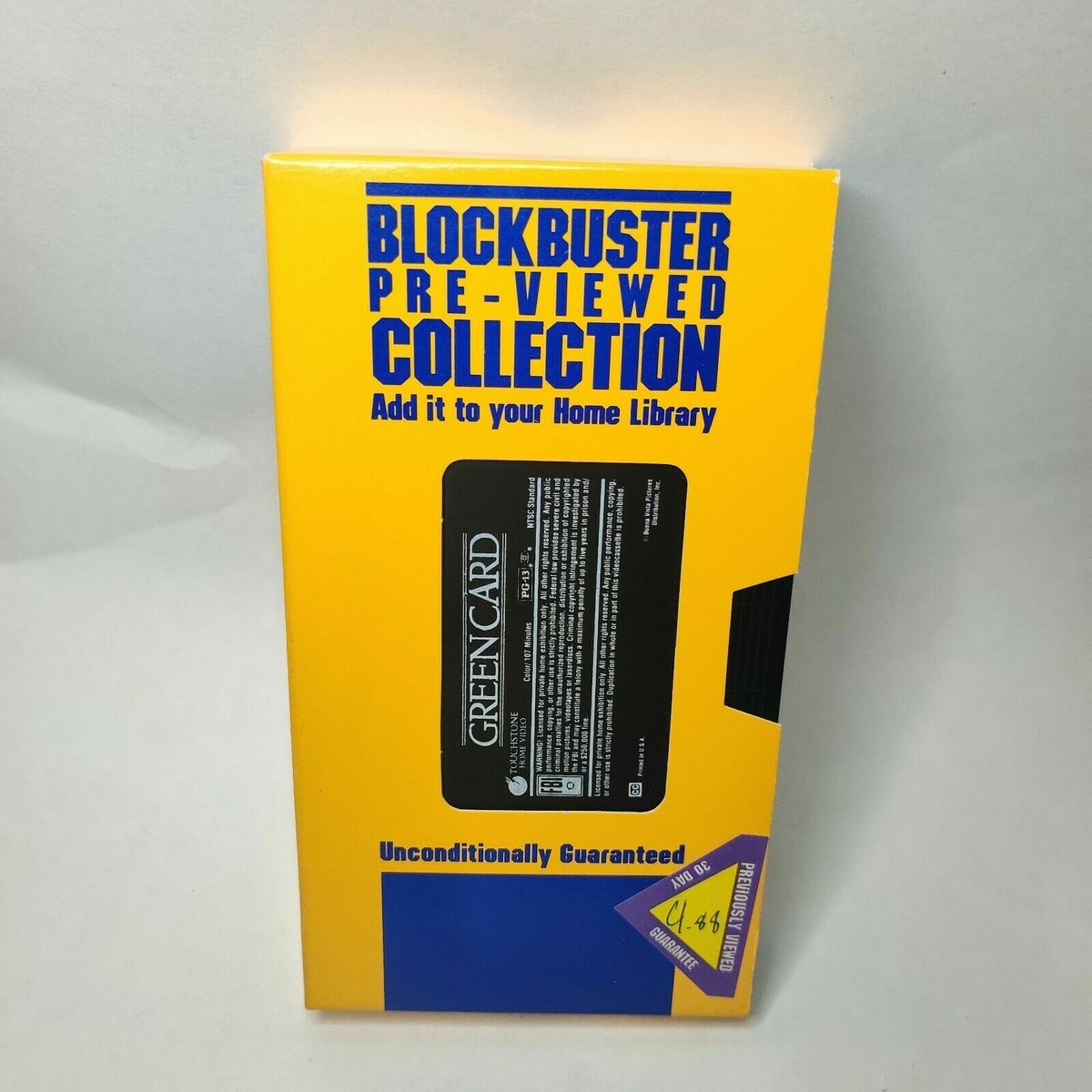 IHTF Blockbuster Video Pre-Viewed Collection Green Card 1990