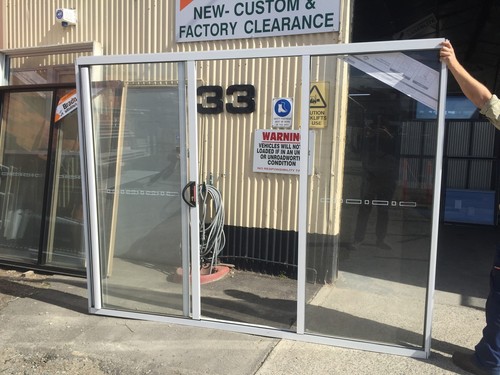 2100h x 2688w Aluminium NEW Sliding Door 8 Colours FSF Single Glazed - Picture 2 of 4