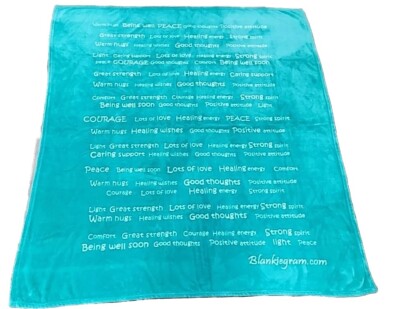   Courage Healing Throw Blanket 50x60 Teal Quality Fabric Soft 100% Polyester