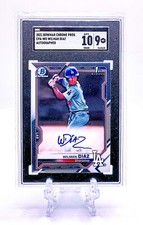 WILMAN DIAZ 2021 Bowman Chrome #CPA-WD 1ST BOWMAN PROSPECT AUTOGRAPH SGC 9 MINT