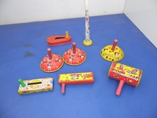Vintage Lot 8 Metal Tin Litho Noise Makers Party Favors Clickers Bells Spinners