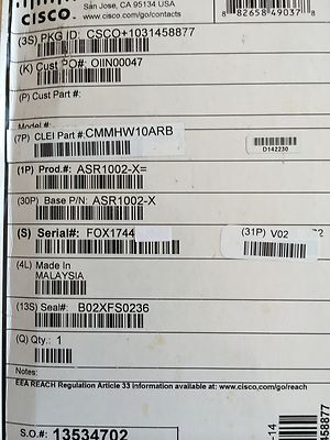 New Cisco ASR1002-X ASR1002X-10G-SECK9 6 GE 2 ASR1002-PWR-AC VPN+FW AES K9