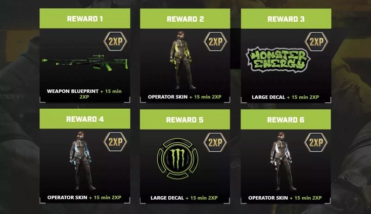 Black Ops 6: Monster Energy Full Set Operator Skins BO6 *2XP NOT INCLUDED*