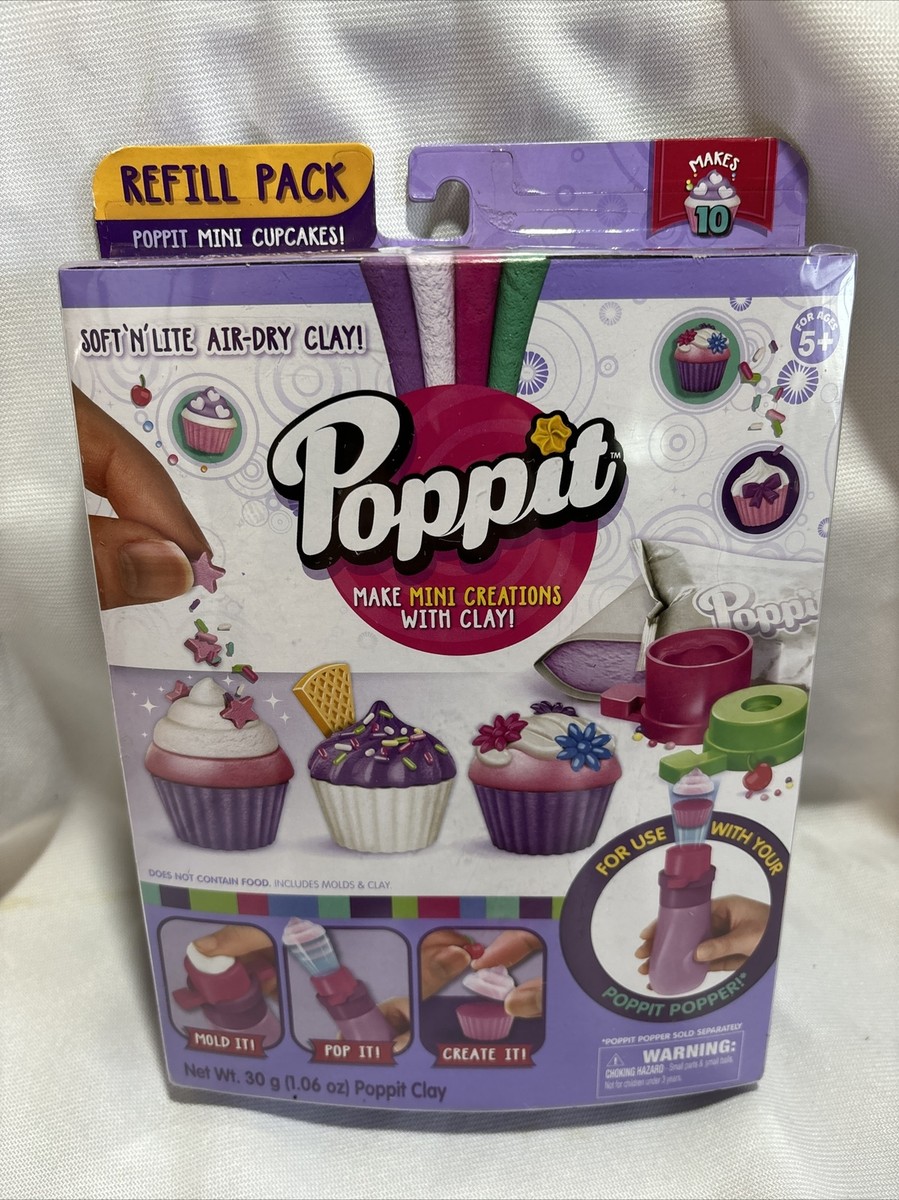 Poppit Refill Pack Clay Molds Ice Cream And Decorations Air Dry NEW