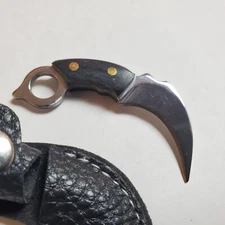Mini Claw Knife Karambit Fixed Blade Hunting Survival Tactical Opener Keychain 
