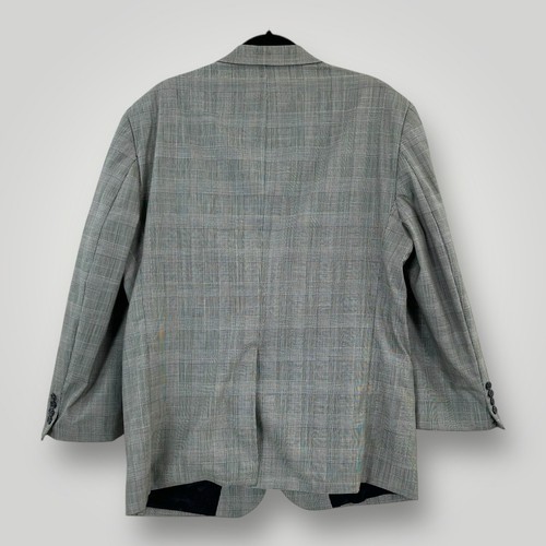 VINTAGE Burberrys Sport Coat Mens 42 R Black White Plaid Window Pane Wool USA - Picture 5 of 12