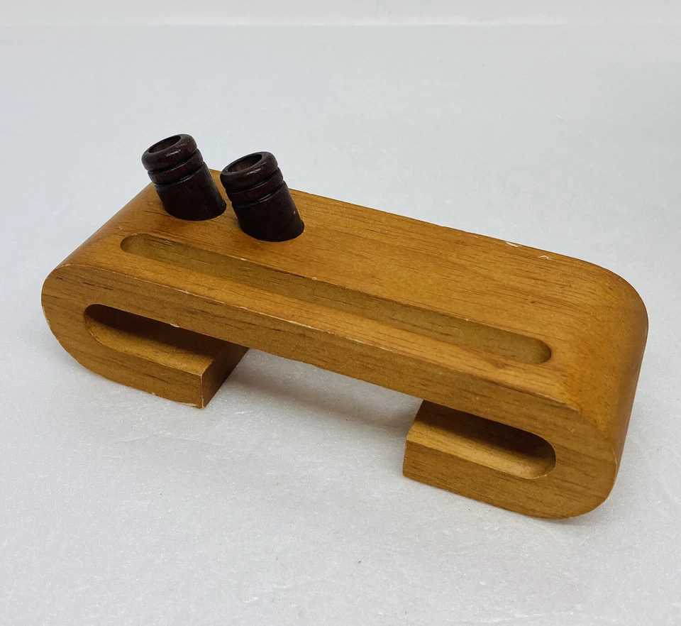 "Soporte para bolígrafo de madera vintage bloc de notas correo 5"" mesa arte decoración hecho a mano X" Foto 2 de 4