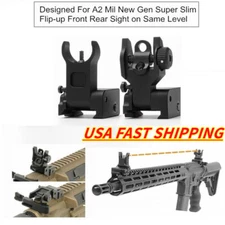 Low Profile Flip-up Metal Tactical Sight Folding Iron Sights Front and Rear Set