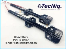 2 pk Tecniq LED Heavy Duty Red/Amber Trailer Fender marker lights Clearance USA