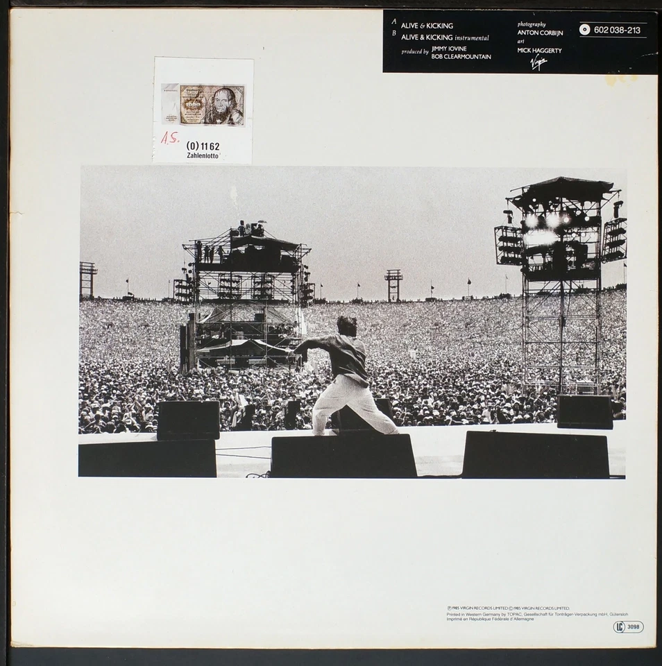 Simple Minds - Alive & Kicking (12" single) [NH06-054] original LP (Germany) - Image 2 of 3