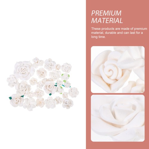 2 PCS Soft Ceramic Flowers Ornaments Embellishments for Crafts Floral - Zdjęcie 10 z 12