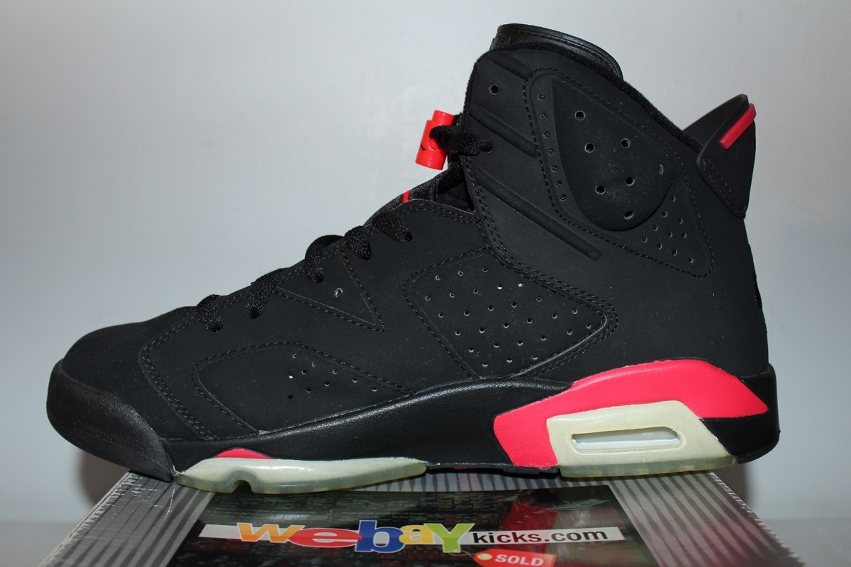 Air Jordan Retro 6 VI 2000 OG Infrared Black Sneakers Men's Size