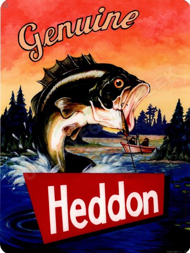 Genuine Heddon 9" x 12" Metal Sign - 第 1/1 張圖片