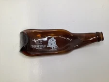 Flattened Glass Bottle Astray "Must Be One of Those Depressed Areas" Novelty