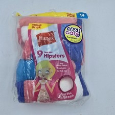 Hanes Ultimate Girls Size 14 Pink Cotton Tagless Comfy Hipsters Underwear 5 Pack