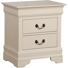 Table de chevet Maklaine moderne / contemporaine 2 tiroirs finition beige