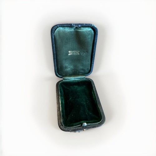Antike Tiffany & Co Geschenk / Präsentationsbox Leder außen grün Samt innen - Bild 1 von 9