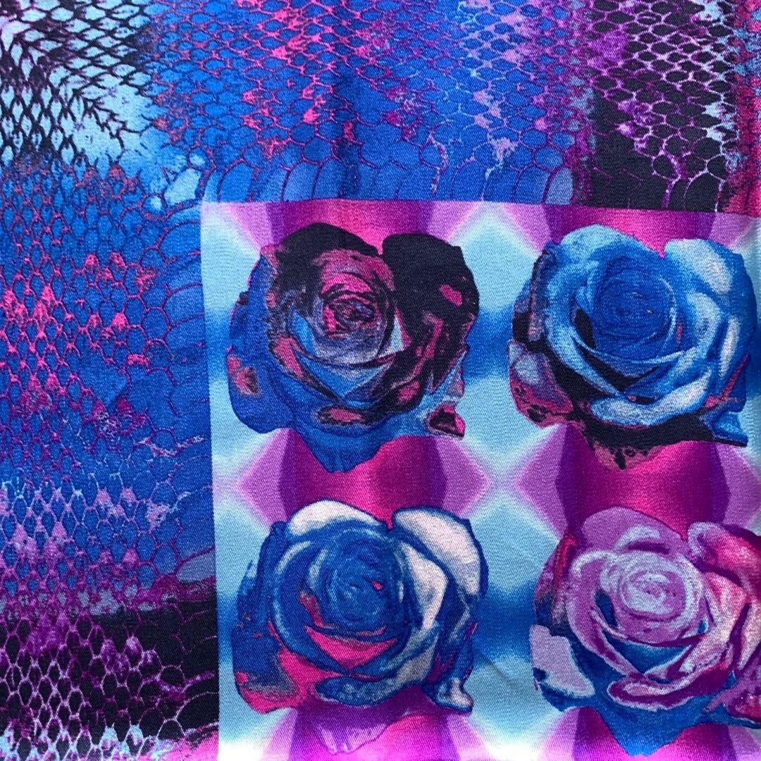 Gucci Rose And Python Silk Scarf Mini Purple - image 7