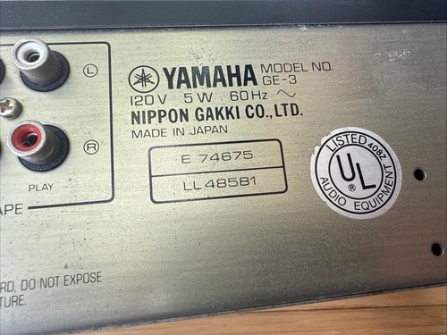 Yamaha GE-3 Stereo Graphic Equalizer Vintage - Picture 7 of 10