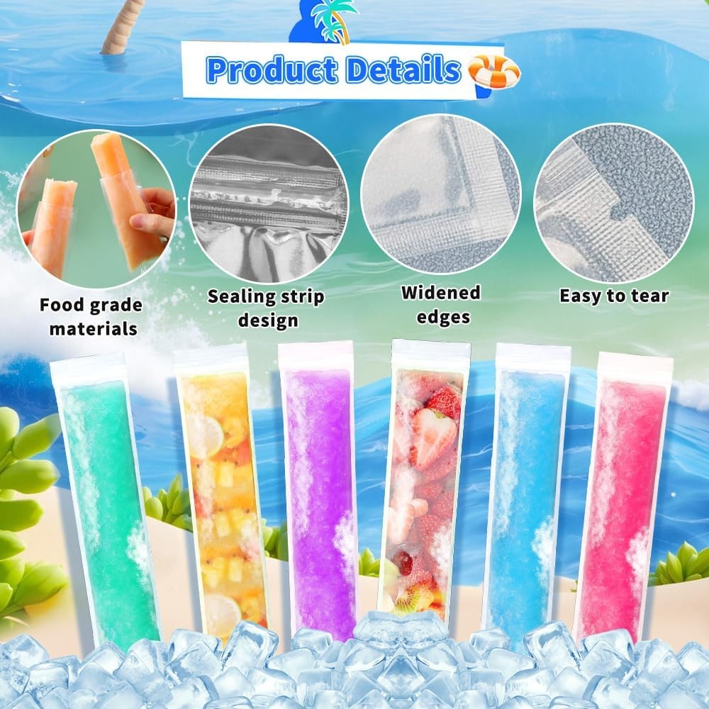 Popsicle Bags 160Pcs Ice Pop Bags Popsicle Mold Bag Disposable Popsicles Bag 8x2