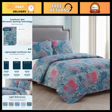 King 3-Piece Paisley Quilt Set - Soft Bedding, Elegant Design, Cozy Comfort