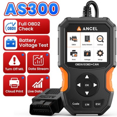ANCEL AS300 Engine OBD2 Scanner Code Reader Battery Voltage Test Diagnostic Tool