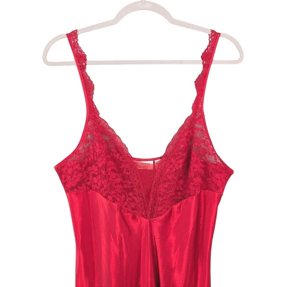 UNDERCOVER Abito maxi slip Victoria's Secret etichetta oro raso taglia grande pizzo Y2K sposa