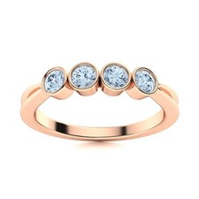Aquamarine Gemstone 925 Sterling Silver Full Eternity March Ring Jewelry