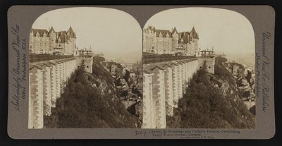 Chateau de Frontenac and Dufferin Terrace, overlooking Lower Town, Quebec,