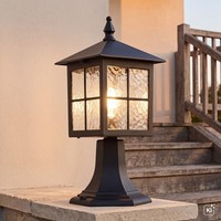 Rustikale Sockelleuchte Baarle Schwarz H:45Cm E27 IP43 AußEnlampe Garten Weg