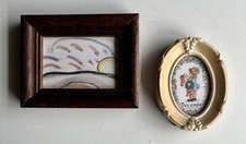 Vintage Wood and Chalkware Mini Photo Picture...
