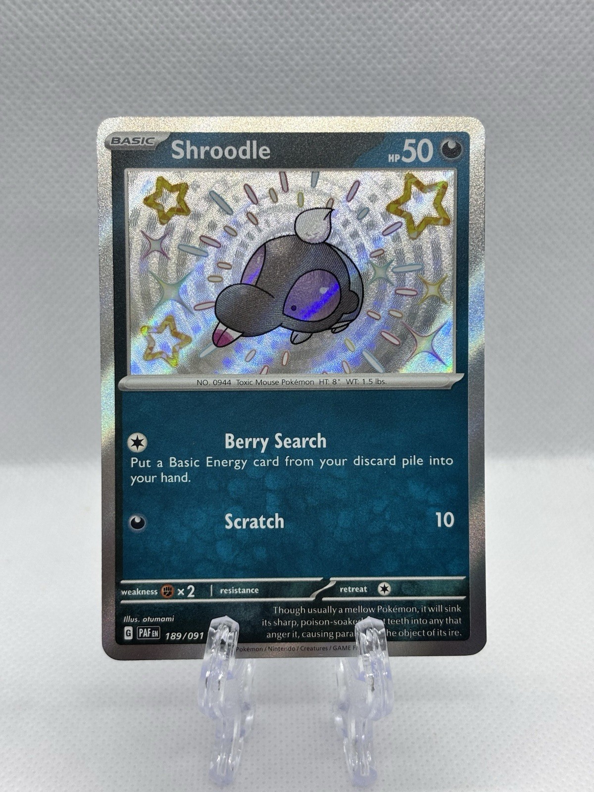 Shroodle - Shiny Rare SV: Paldean Fates 189/091 NM