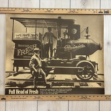 Vintage Rainier Beer Poster Mountain Fresh Train New Old Stock