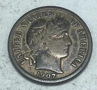 1907-S BARBER DIME - TEN CENTS - SILVER