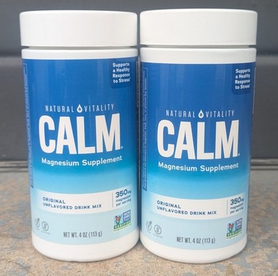 2 Natural Vitality Calm Magnesium Supplement Original Unflavored Drink Mix 2/27