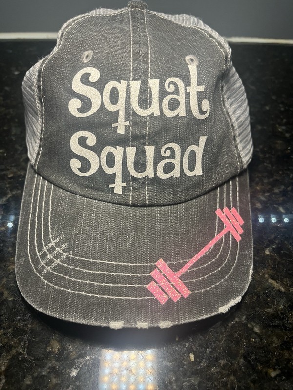 Squats Squad Women’s Weightlifting Gym baseball cap Hat.