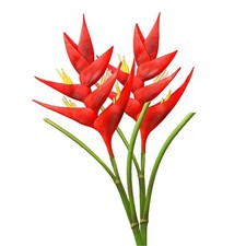 Bird Of Paradise Greenery Plants Artificial Flowers 34 Inch Large Red Faux