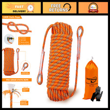 High Strength 12mm Static Climbing Rope 32FT - Arborist, Rappelling, Rigging, Ca
