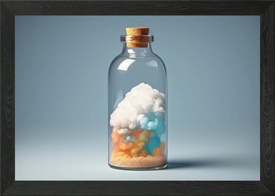 Farbige Wolken in einer Flasche gerahmtes Wandbild Poster Leinwanddruck Bild