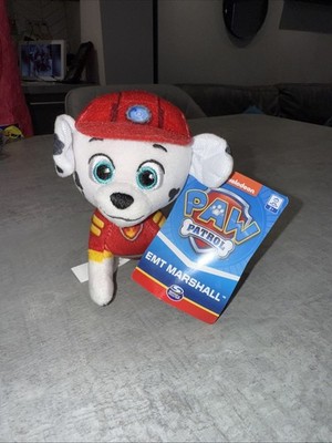 Paw Patrol weißer Feuerwehrhäuptling Hund Welpe Stofftier Plüschtier 4 Zoll Marshall Nickelodeon süß